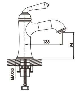 Смеситель для раковины Rose R0201E золото